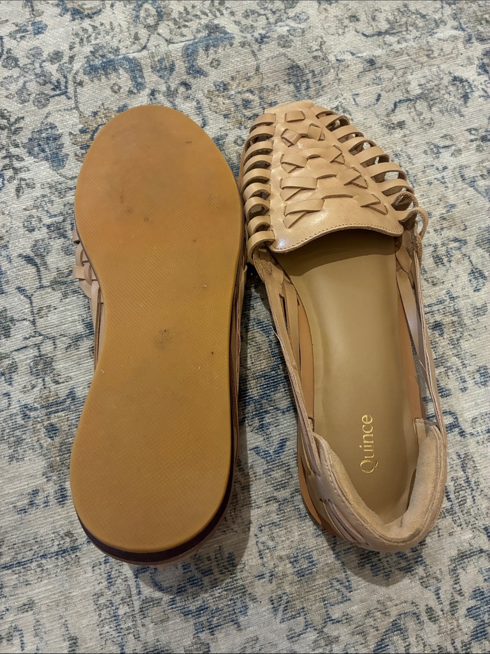 Quince Tan Woven Leather Flats - Women's Casual Slip-Ons - women’s size 7 - Picture 7 of 8